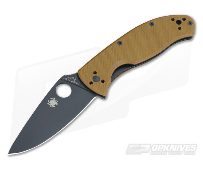Spyderco Tenacious Brown G10 Black Plain C122GPBBN - SP-C122GPBBN