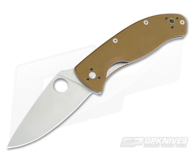 Spyderco Tenacious Brown G10 Satin Plain C122GPBN - SP-C122GPBN
