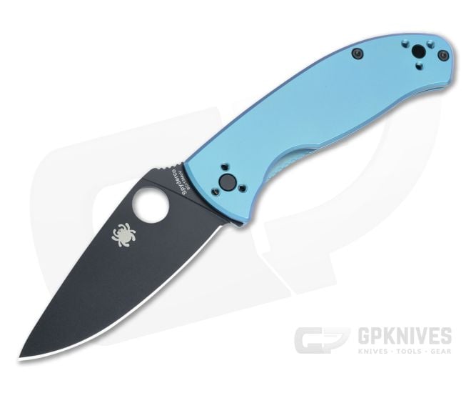 Spyderco Tenacious Blue Titanium Black Blade - SP-C122TIBLBKP