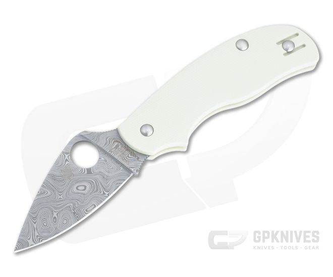 Spyderco Urban Sprint Damasteel Ivory G10 Slip Joint Folder C127GPIVD - SP-C127GPIVD