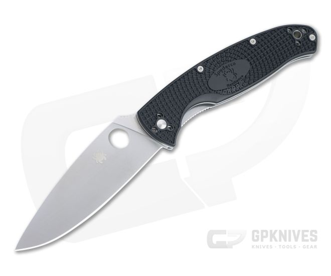 Spyderco Resilience Lightweight Satin Plain Black FRN Liner Lock Folder C142PBK - SP-C142PBK