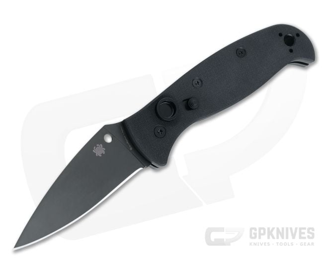 Spyderco Autonomy 2 All Black DLC Plain LC200N Black G10 Automatic Knife C165GPBBK2 - SP-C165GPBBK2