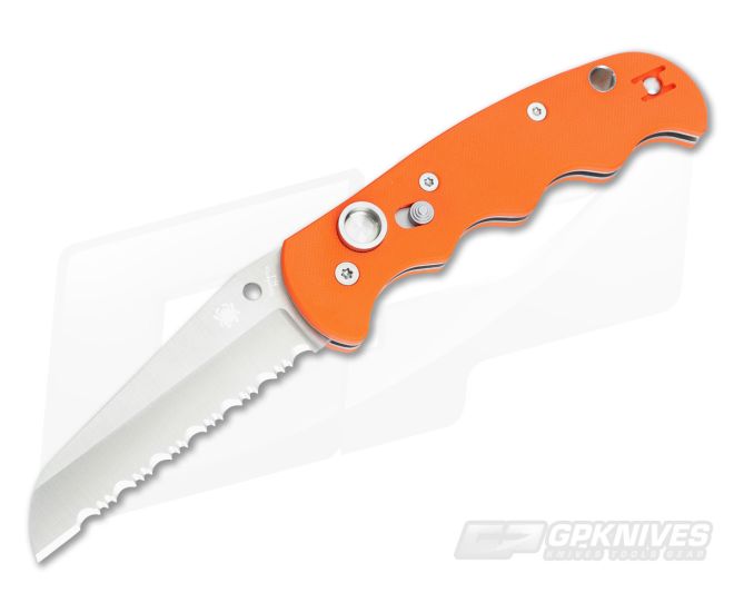 Spyderco Autonomy Orange G10 Serrated Automatic Knife C165GSOR - SP-C165GSOR