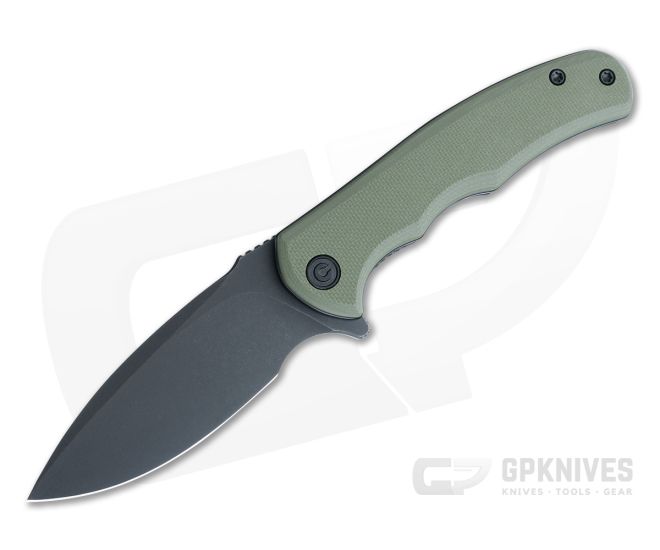 CIVIVI Mini Praxis Flipper Black Stonewashed D2 OD Green G10 Liner Lock Folder C18026C-1 - CV-C18026C-1
