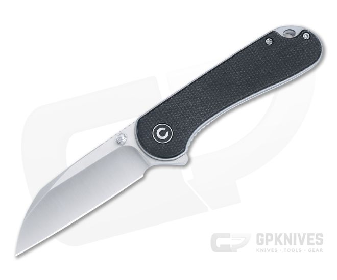 CIVIVI Elementum Liner Lock Flipper Black Canvas Micarta Satin Nitro-V Wharncliffe Blade C18062AF-3 - CV-C18062AF-3