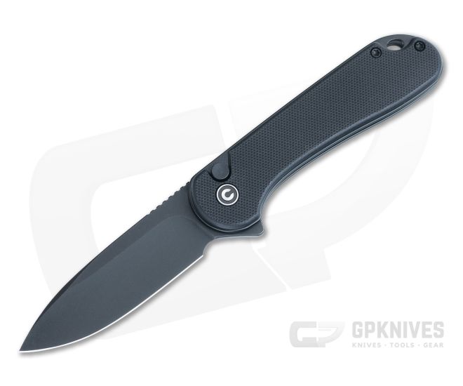CIVIVI Button Lock Elementum II Flipper Black G10 Black Stonewash Nitro-V C18062P-1 - CV-C18062P-1