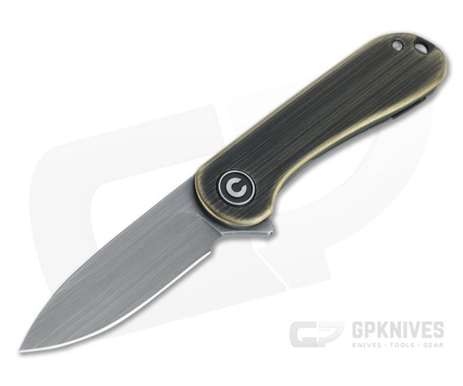 CIVIVI Mini Elementum Brass Frame Lock Flipper Knife C18062Q-1 - CV-C18062Q-1