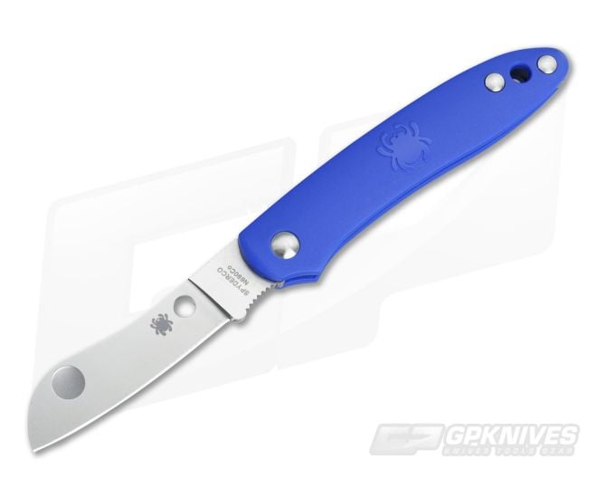 Spyderco Roadie Slip Joint Plain N690Co Blue FRN C189PBL - SP-C189PBL