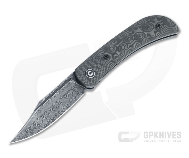 CIVIVI Appalachian Drifter II Black Damascus Rose Marbled Carbon Fiber Liner Lock Front Flipper C19010C-DS3 - CV-C19010C-DS3