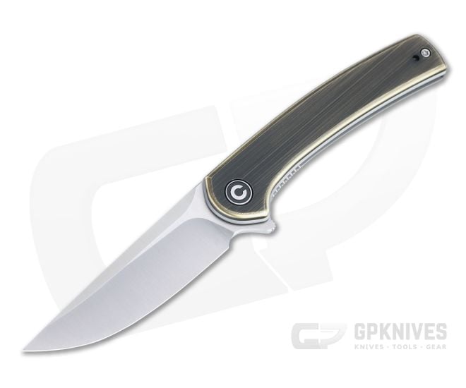 CIVIVI Mini Asticus Satin Stainless Black Brass Liner Lock Flipper C19026B-2 - CV-C19026B-2