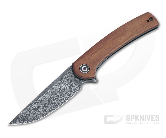 CIVIVI Mini Asticus Black Damascus Cuibourtia Wood Liner Lock Flipper C19026B-DS2 - CV-C19026B-DS2