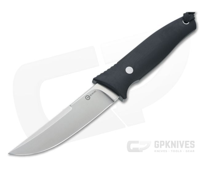 CIVIVI Tamashii Terzuola Satin D2 Black G10 Fixed Blade C19046-1 - CV-C19046-1