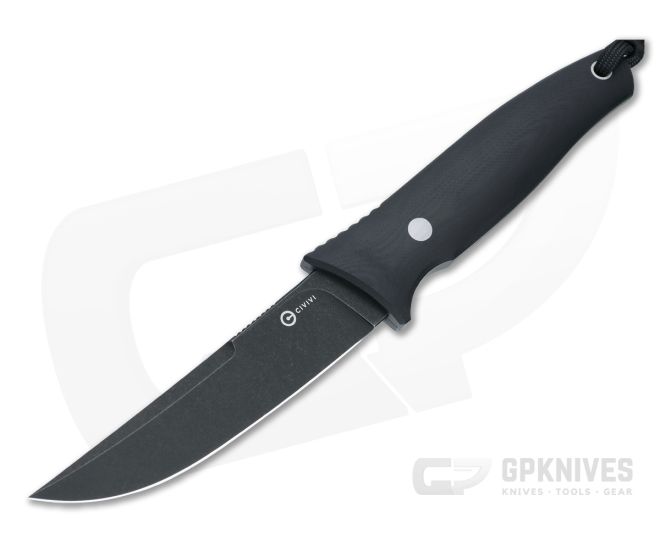 CIVIVI x Terzuola Tamashii Tanto Black Stonewashed D2 Black G10 Fixed Blade C19046-3 - CV-C19046-3