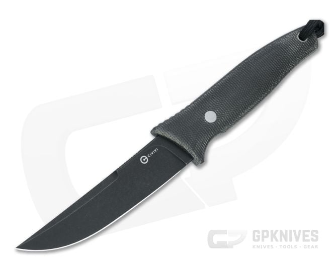 CIVIVI x Terzuola Tamashii Tanto Black Stonewashed D2 Dark Green Micarta Fixed Blade C19046-4 - CV-C19046-4