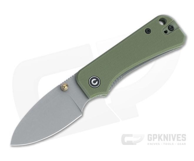 CIVIVI Baby Banter Gray Stonewashed Nitro-V Green G10 Liner Lock Folder C19068S-5 - CV-C19068S-5