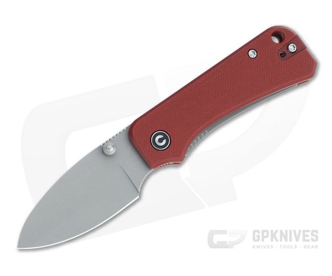 CIVIVI Baby Banter Gray Stonewashed Nitro-V Burgundy G10 Liner Lock Folder C19068S-6 - CV-C19068S-6