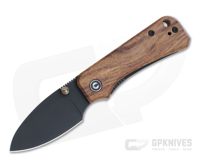 CIVIVI Baby Banter Black Stonewashed Nitro-V Cuibourtia Wood Liner Lock Folder C19068SB-2 - CV-C19068SB-2