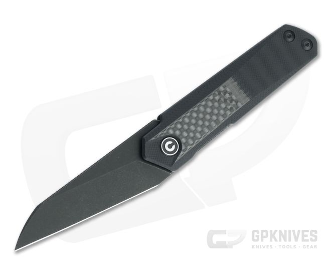 CIVIVI x Ostap Hel Ki-V Plus Top Flipper Black Stonewashed Nitro-V Carbon Fiber/G10 Folder C20005B-3 - CV-C20005B-3