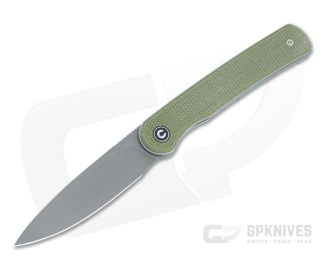 CIVIVI Stylum Olive Canvas Micarta Detent Slip Joint Front Flipper C20010B-B - CV-C20010B-B