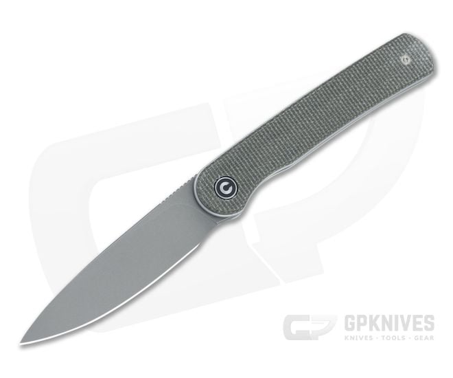 CIVIVI Stylum Dark Green Canvas Micarta Detent Slip Joint Front Flipper C20010B-C - CV-C20010B-C