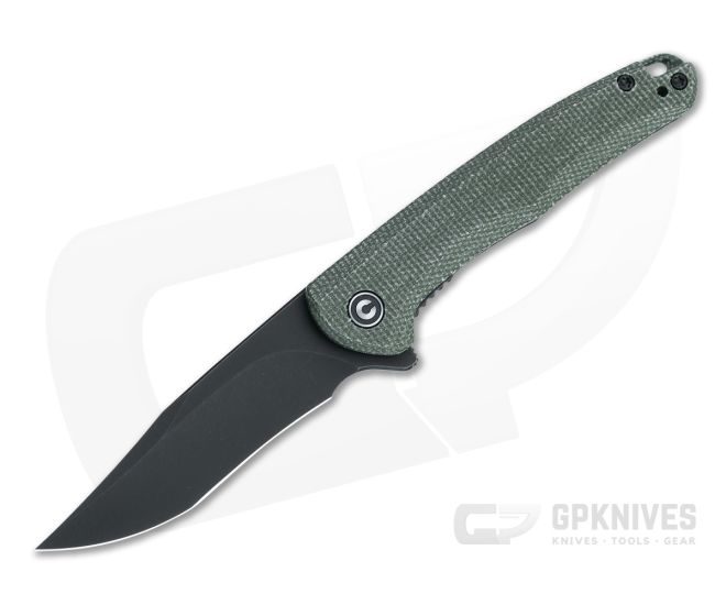 CIVIVI x Ochs Mini Sandbar Black Stonewashed Nitro-V Green Micarta Flipper C20011-3 - CV-C20011-3