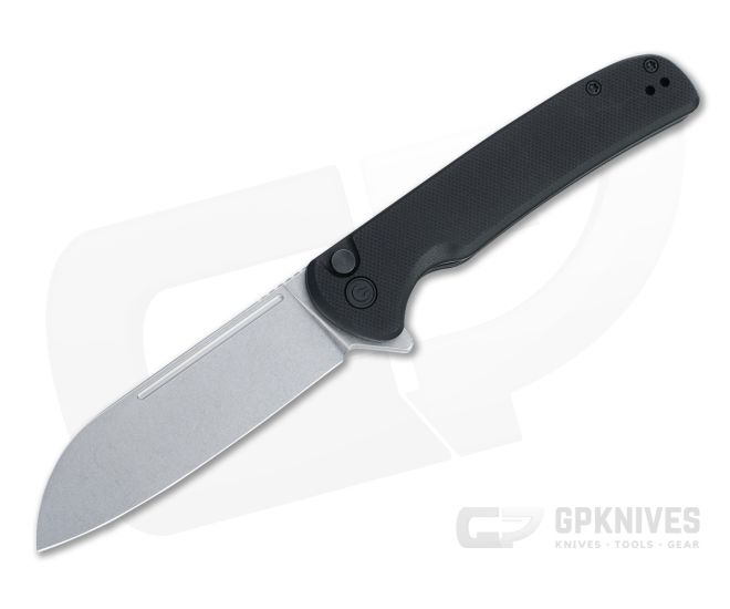 CIVIVI Chevalier Stonewashed 14C28N Black G10 Button Lock Flipper C20022-1 - CV-C20022-1