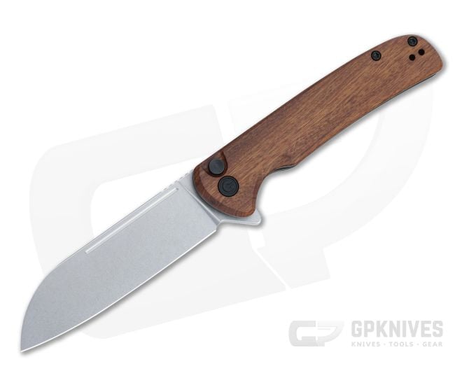 CIVIVI Chevalier Stonewashed 14C28N Cuibourtia Wood Button Lock Flipper C20022-3 - CV-C20022-3