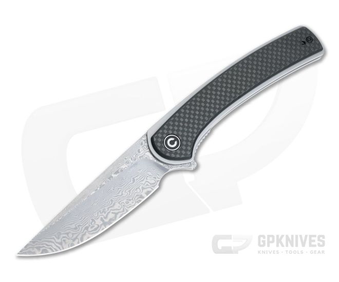 CIVIVI Asticus C2002DS1 Carbon Fiber Damascus Liner Lock Flipper - CV-C2002DS1