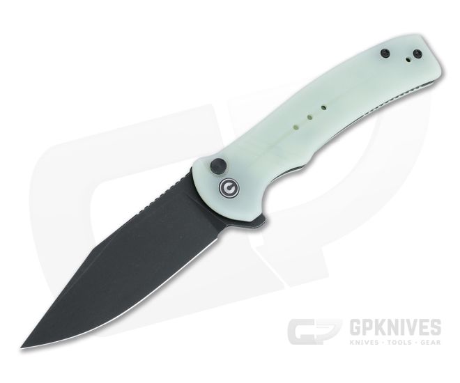 CIVIVI Cogent Button Lock Flipper Black Stonewashed 14C28N Natural G10 Folder C20038D-3 - CV-C20038D-3