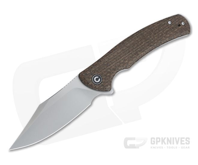 CIVIVI Sinisys Flipper Blasted 14C28N Burlap Micarta Frame Lock Folder C20039-2 - CV-C20039-2