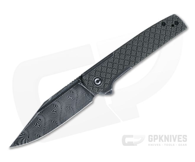 CIVIVI Cachet Flipper Black Damascus Diamond Dark Green Micarta Nested Frame Lock Folder C20041B-DS1 - CV-C20041B-DS1
