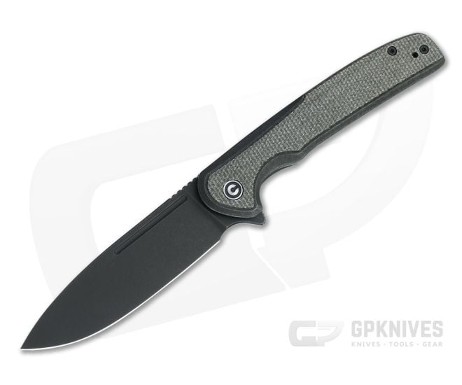 CIVIVI Voltaic Flipper Black Stonewashed 14C28N Dark Green Micarta Inlaid Frame Lock Folder C20060-3 - CV-C20060-3