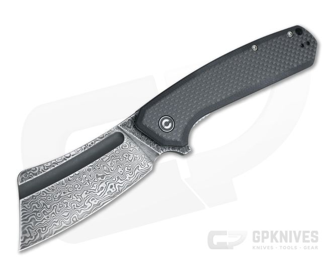 CIVIVI Bullmastiff Carbon Fiber/G10 Black Damascus Liner Lock Flipper C2006DS-1 - CV-C2006DS-1