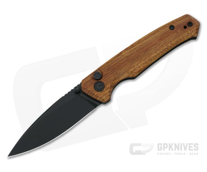 CIVIVI Altus Black Stonewashed Nitro-V Cuibourtia Wood Button Lock Folder C20076-3 - CV-C20076-3