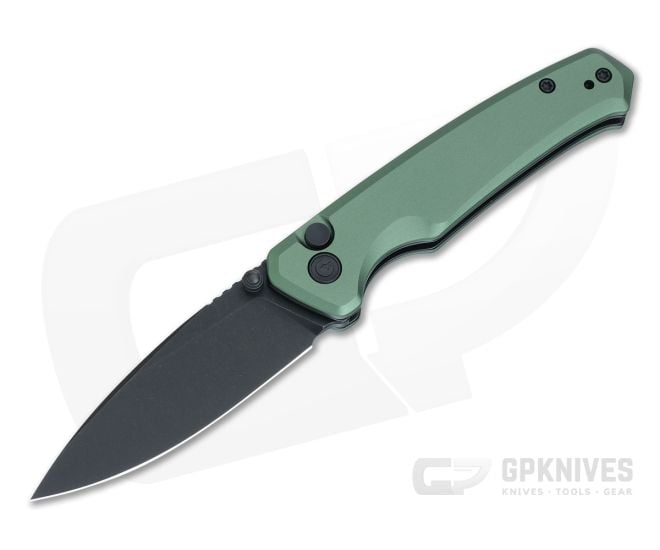 CIVIVI Altus Button Lock Folder Green Aluminum Handle Black Stonewash Nitro-V C20076-5 - CV-C20076-5