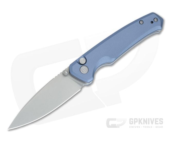 CIVIVI Altus Button Lock Folder Blue Aluminum Handle Stonewash Nitro-V C20076-6 - CV-C20076-6