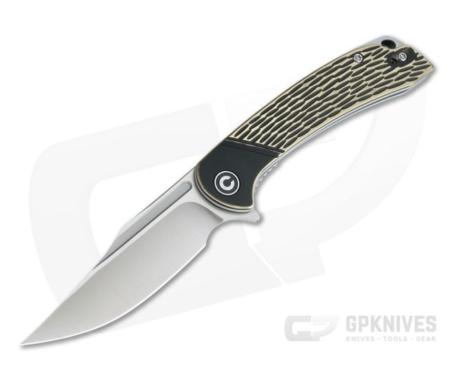 CIVIVI Dogma Black Polished Brass Satin D2 Liner Lock Flipper C2014A - CV-C2014A