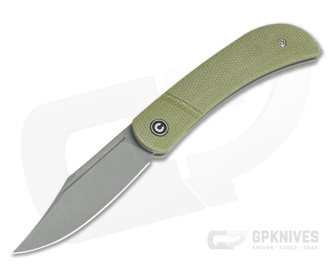 CIVIVI Appalachian Drifter C2015B Olive Canvas Micarta S35VN Slip Joint Flipper - CV-C2015B