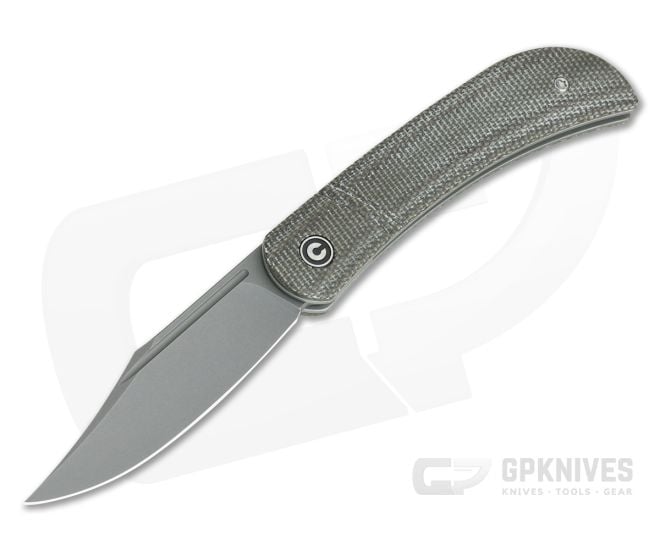 CIVIVI Appalachian Drifter C2015C Dark Green Canvas Micarta S35VN Slip Joint Flipper - CV-C2015C