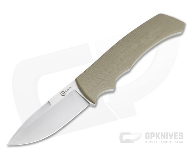 CIVIVI M2 Backup C2016A Alex Weese Satin D2 Tan G10 Fixed Blade - CV-C2016A