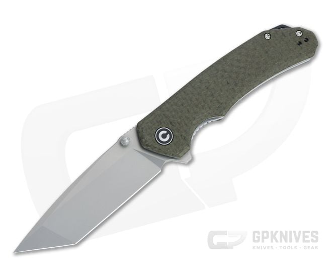 CIVIVI Brazen Tanto Bead Blast D2 Coarse Green Micarta Liner Lock Flipper C2023F - CV-C2023F