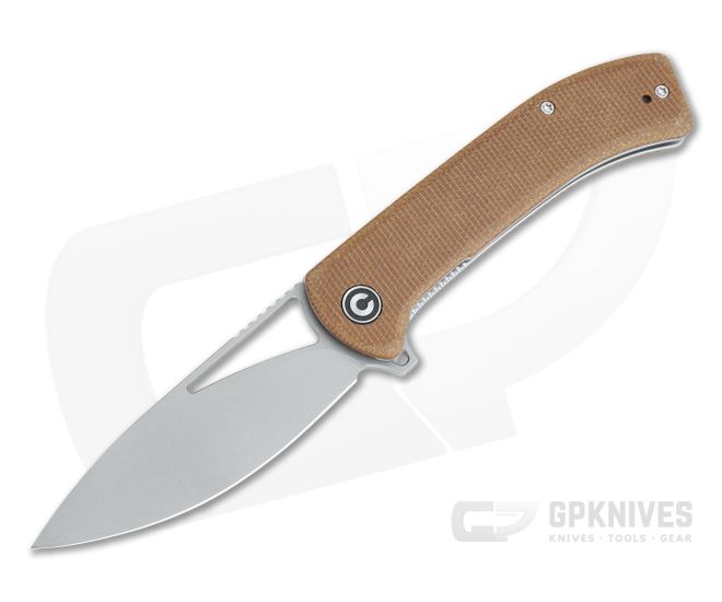 CIVIVI Riffle Gray Stonewashed 14c28n Brown Micarta Liner Lock Flipper C2024A - CV-C2024A