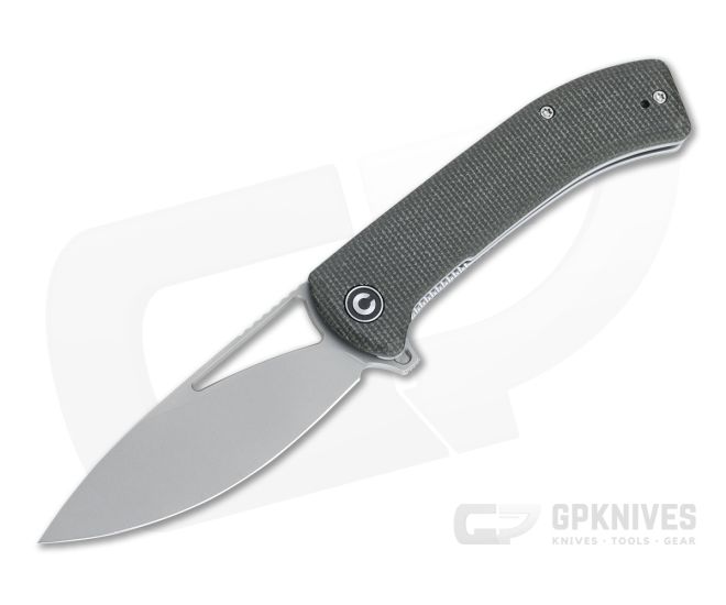CIVIVI Riffle Gray Stonewashed 14c28n Dark Green Micarta Liner Lock Flipper C2024C - CV-C2024C