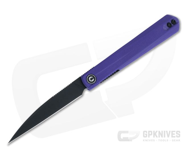 CIVIVI x Ostap Hel Clavi Front Flipper Black Stonewashed Nitro-V Purple G10 Folder C21019-2 - CV-C21019-2