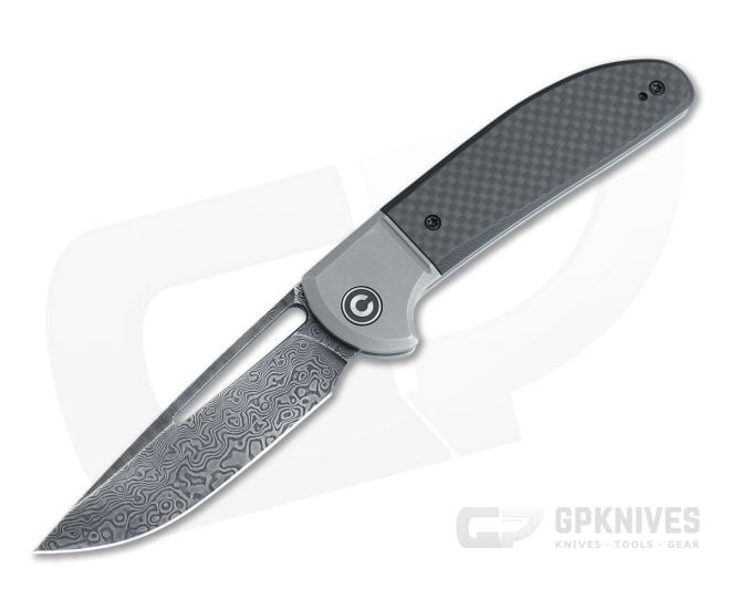 CIVIVI Trailblazer XL Black Damascus Bolstered Carbon Fiber G10 Slip Joint Folder C2101DS-1 - CV-C2101DS-1