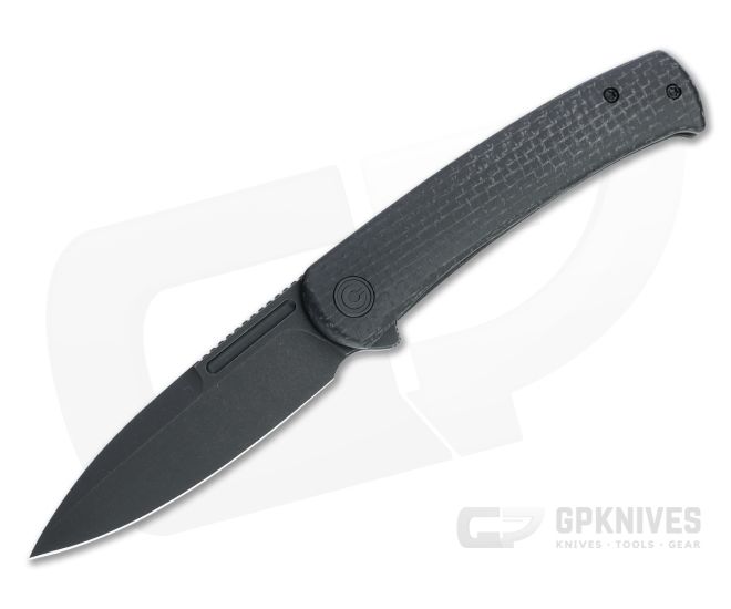 CIVIVI Cetos Flipper Black Stonewashed 14C28N Black Burlap Micarta Frame Lock Folder C21025B-2 - CV-C21025B-2