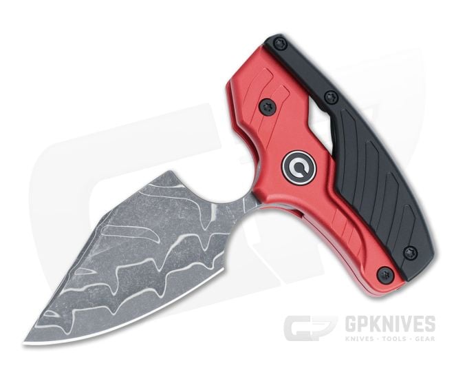 CIVIVI Typhoeus Damascus Folding Push Dagger Red/Black Handle C21036-DS1 - CV-C21036-DS1