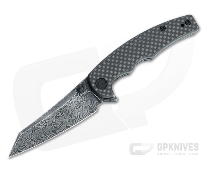 CIVIVI x Kaila Cumings P87 Folder Black Damascus Carbon Fiber/G10 Folding Knife C21043-DS1 - CV-C21043-DS1