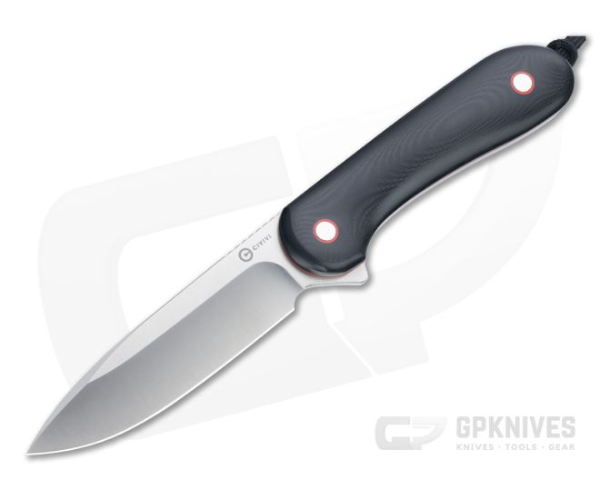 CIVIVI Fixed Blade Elementum Satin 10Cr15CoMoV Contoured Black G10 Knife C2104A - CV-C2104A