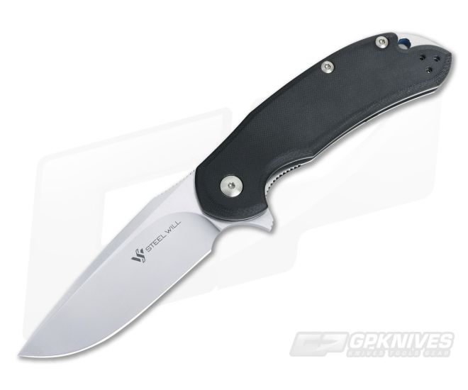 Steel Will Cutjack M390 Flipper Black G10 Liner Lock C22-2BK - SW-C22-2BK